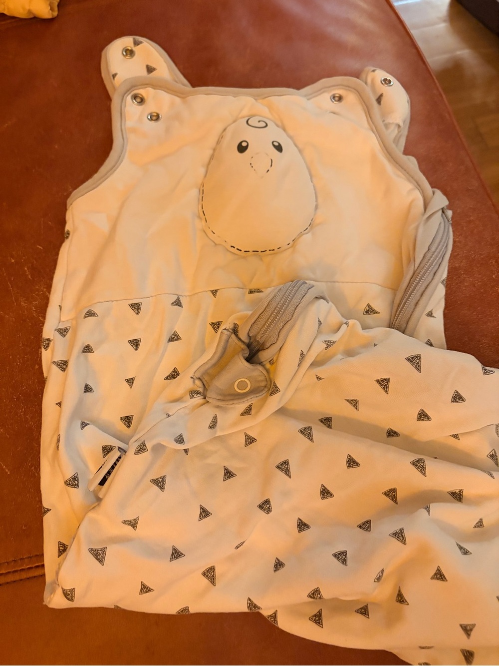 Nested Bean Cream Sleep Sack with Triangle Print
